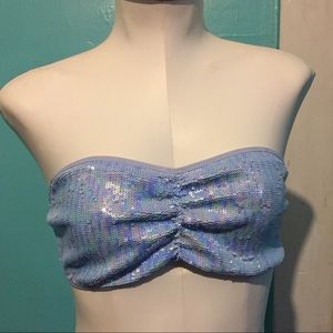 PINK - Blue Sequin Bandeau